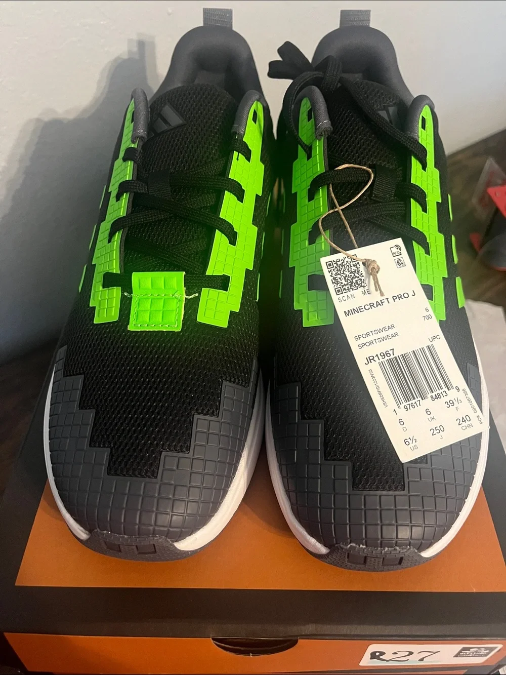 adidas Black & Neon Green Minecraft Sneakers
